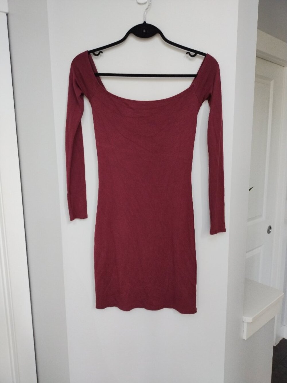 Garage off the shoulder stretchy mini dress